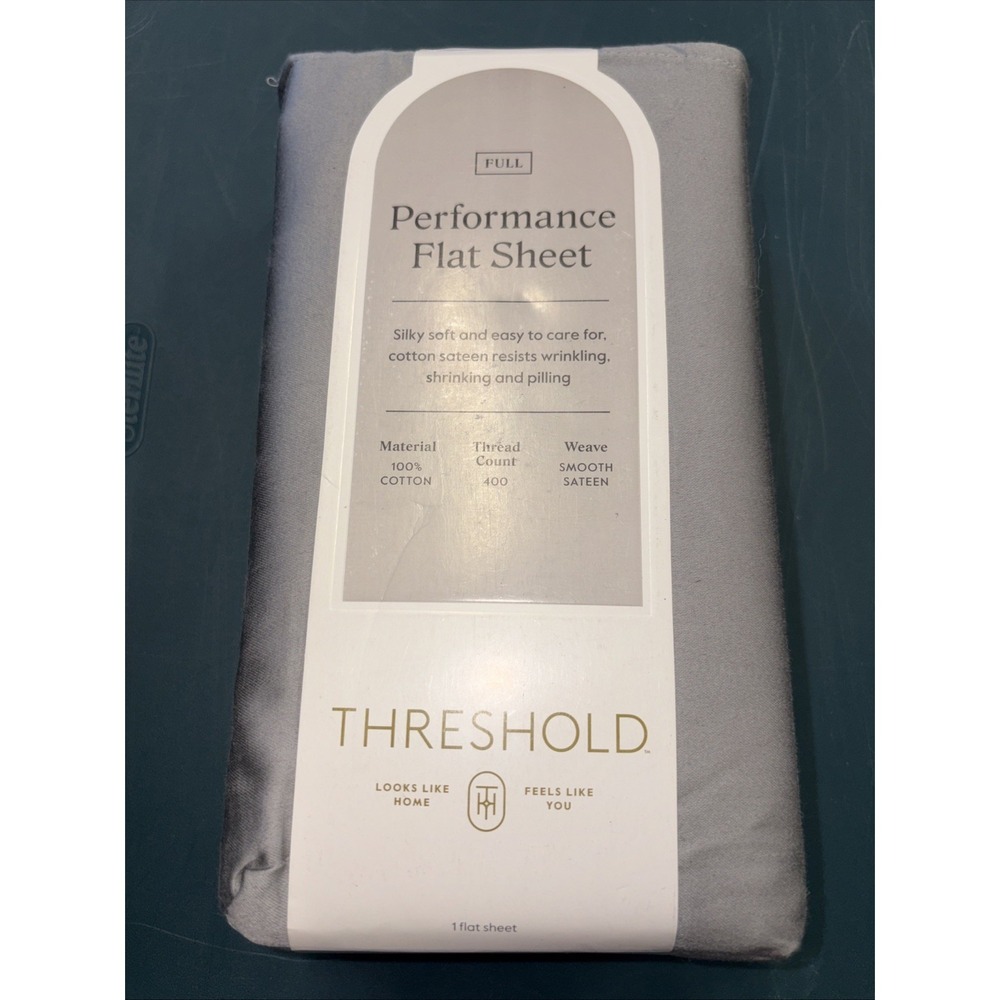 Full 400 Thread Count Performance Flat Sheet Classic Gray - Threshold: Cotton